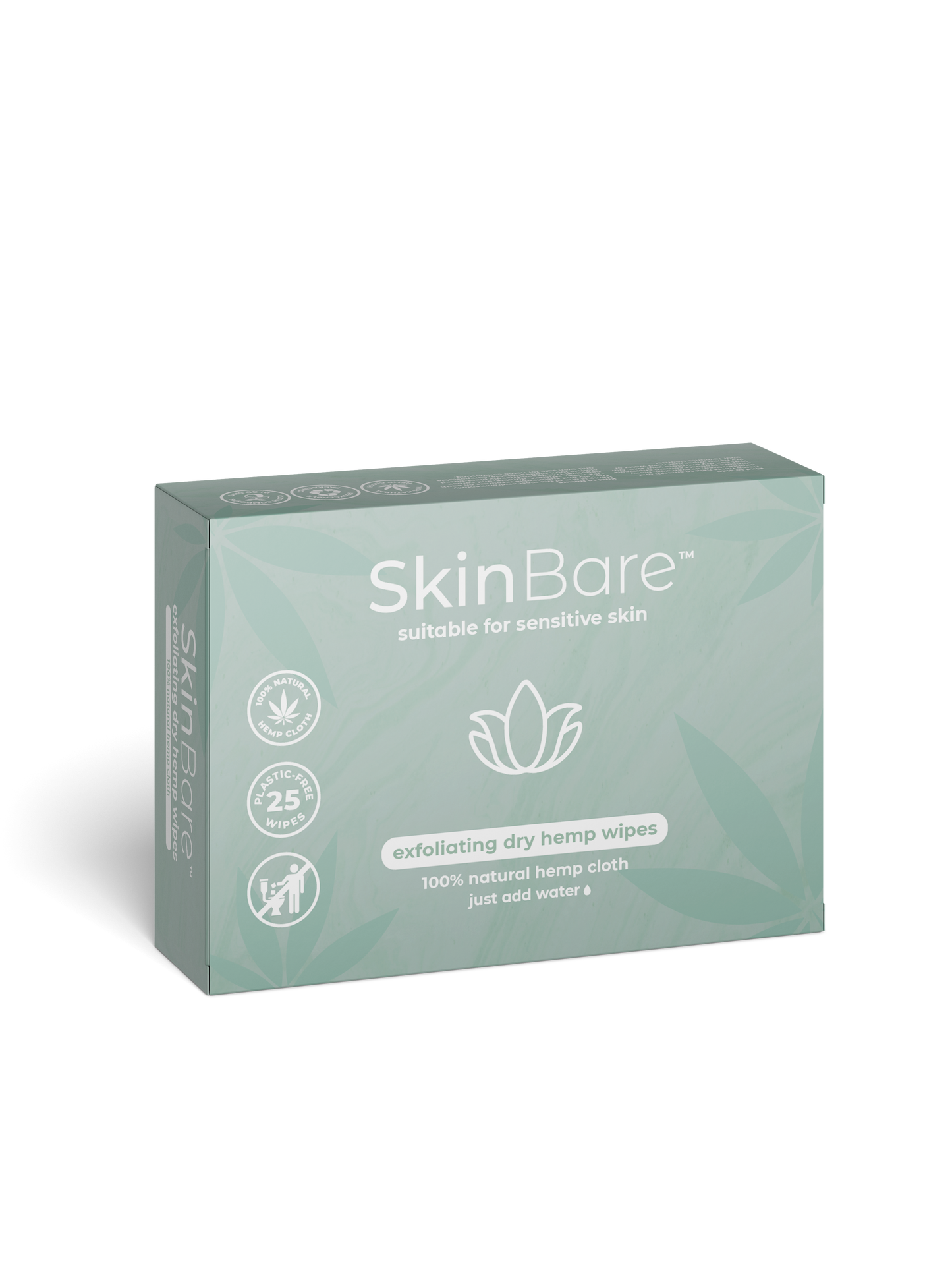 SkinBare exfoliating dry hemp wipes