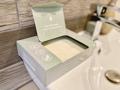 SkinBare exfoliating dry hemp wipes