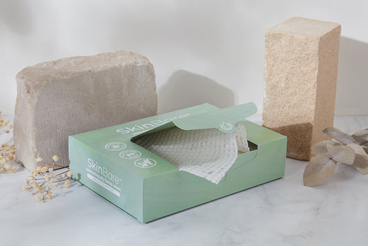 SkinBare exfoliating dry hemp wipes