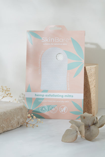 SkinBare hemp exfoliating mitts