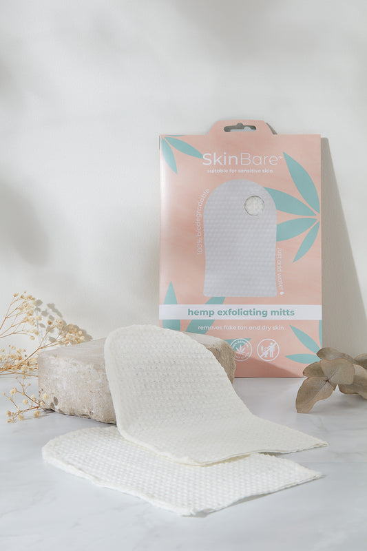 SkinBare hemp exfoliating mitts