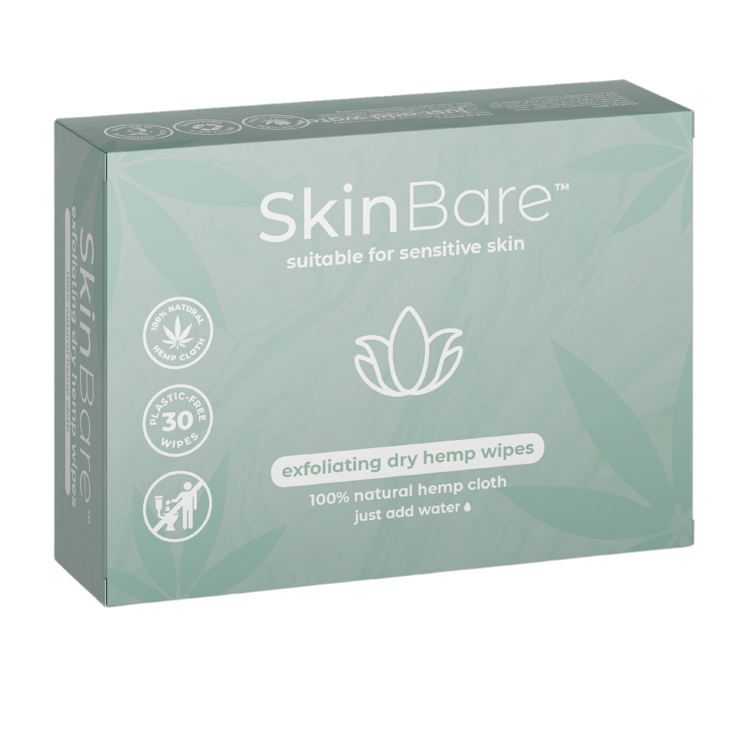 SkinBare exfoliating dry hemp wipes